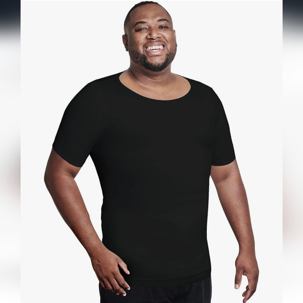 QORE LOGIQ Gynecomastia Short Sleeve Slimming Compression Shirt XXXL Tall